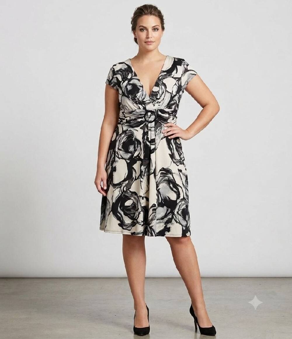 R&M Richards Floral Print Dress Size 16